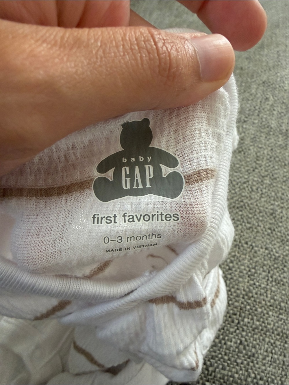GAP Baby Striped Two-Piece Set - White and Tan - Picture 2 of 2